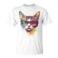 猫 動物 抽象 モチーフ サングラス イラスト アート ネコ Tシャツ