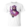 紫の蘭を持つイエス Tシャツ