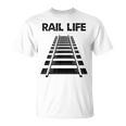 線路付きレールライフ 鉄道作業員と鉄道模型用 Tシャツ