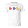 耳結びうさぎ 赤青黄 Cぽむこ かわいい うさぎ キャラクター 長袖tシャツ Tシャツ
