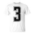 背番号 3 チーム短大スポーツ背番号付きユニフォーム Tシャツ