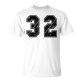 背番号 32 チーム短大スポーツ背番号付きユニフォーム Tシャツ