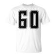 背番号 60 チーム短大スポーツ背番号付きユニフォーム Tシャツ