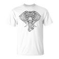 象のマンダラ、ヨガナマステエスニックシャーマン。 Tシャツ