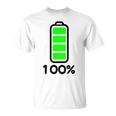 電池 100 フルバッテリー Tシャツ