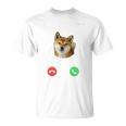面白いtシャツ 柴犬 着信 イヌ わんこ メンズ 犬好き グッズ かわいい おもしろ 面白い 服 ネタ 長袖tシャツ Tシャツ