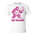 面白いゴリラ遊びバスケットボール ビッグボーラー マネースポーツ Tシャツ
