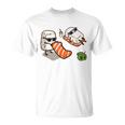 面白い寿司 ビーチで日光浴 Tシャツ