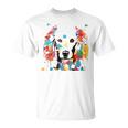 鮮やかな犬のアート スプラッシュカラー 抽象画 Tシャツ