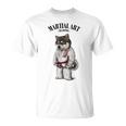 黒柴犬 柔道空手マスター 白柔道師 Tシャツ
