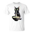黒猫 ラーメン 麺 和食 Tシャツ