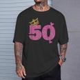 50歳の誕生日 王冠 50歳の誕生日 Tシャツ 彼への贈り物