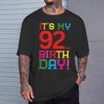 92歳 カラフル Happy Birthday Its My 92Th Birthday Tシャツ 彼への贈り物