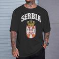 Ama Aerbia Con Emblema De Banderaerbia Envejecida Camiseta unisex Regalos para él
