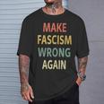 Antifascismo Haz Que El Fascismouelva A Equivocarse In Mangas Camiseta unisex Regalos para él