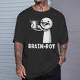 Brain Rot シャツ Word Of The Yeartickman Brainrot Tシャツ 彼への贈り物