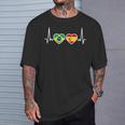Brasil España Latido Bandera Español Brasileño In Mangas Camiseta unisex Regalos para él