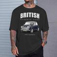 British Classic Car ダークブルー ミニスポーツカー Tシャツ 彼への贈り物