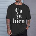 Caa Bien《サヴァビアン》【フランス語 文字】《白文字 ホワイト》メッセージ かわいい おしゃれ Tシャツ 彼への贈り物