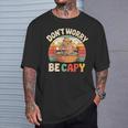 Capibara Don't Worry Be Capy Divertido Retro Lindo Capiba Camiseta unisex Regalos para él