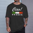Ciao Italia トリコロールグリーン 白と赤 イタリア国旗 イタリア Tシャツ 彼への贈り物