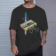 Cinta Cassetteintage Y Bolígrafo Friki Divertido Años 80 In Mangas Camiseta unisex Regalos para él