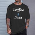 Coffee & Jazz シャツ ユニセックス コーヒー愛好家 ジャズ Tシャツ 彼への贈り物