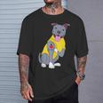Colección I Love Mom Mamá Día De La Madre Pitbull Dog In Mangas Camiseta unisex Regalos para él
