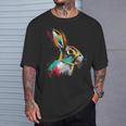 Conejo Colorido Animal Motivo Arte Conejo Camiseta unisex Regalos para él
