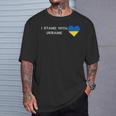 Corazón Azul Amarillo Ucraniano Conoporte De Eslogan Con Ucrania Camiseta unisex Regalos para él
