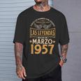 Cumpleaños Hombre Regalos Las Leyendas Marzo 1957 Camiseta unisex Regalos para él