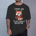 Déclaration D'humour Antisocialocialementélectif Mignon Panda Rouge T-Shirt Cadeaux pour lui