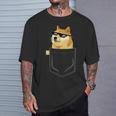 Doge コインロゴシャツ フェイクポケットシャツ Dogecoin To The Moon Tシャツ 彼への贈り物