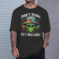 Don't Panic It's Organic Alien Ufo 面白いプリント Tシャツ 彼への贈り物