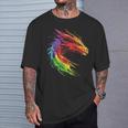 Dragón Pintura Arte Animal Abstracto Colorido Dragón Camiseta unisex Regalos para él