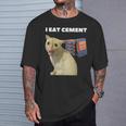 I Eat Cement Cursed Cat Weirdpecific Meme Tシャツ 彼への贈り物