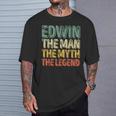 Edwin The Man The Myth The Legend シャツ ファーストネーム Edwin Tシャツ 彼への贈り物