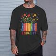 Equality Love Peace And Kindness Book Flowers Lgbt Gay Pride T-Shirt Gifts for Him