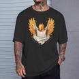 Firebird Reborn Rejuvenation 神話の鳥 アートワーク フェニックス Tシャツ 彼への贈り物