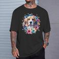 Floral Beagle Mom Dog Lovers Cute Mama Puppy Mother's Day T-Shirt Gifts for Him