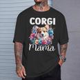 Floral Corgi Mom Dog Lovers Cute Mama Puppy Mother's Day T-Shirt Gifts for Him