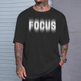 Focus クール トリッピー オプティカル イリュージョン Tシャツ 彼への贈り物