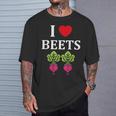 Food Humor Beetrootimpleegetable I Love Beets Tシャツ 彼への贈り物