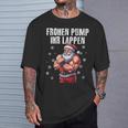 Frohen Pump Ihr Lappen 筋肉質サンタジム Tシャツ 彼への贈り物