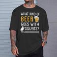 Workout Gym Meme For Beer Loversquats Joke Tシャツ 彼への贈り物