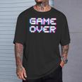 Game Over 8Bit ゲームオーバー 8ビットピクセル レトロヴィンテージビデオゲームグラフィック ゲーマー Tシャツ 彼への贈り物