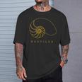 Golden Nautilus シェルtシャツ 海洋自然愛好家向け Tシャツ 彼への贈り物