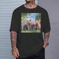 Grupo Lindos Cerditos De Lauerte Cerdos Felices Familia Camiseta unisex Regalos para él