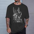 Guitarra Eléctrica Blanco Y Negro Diseño Arte Rock Blues Metal Camiseta unisex Regalos para él