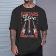 Guitars ストリングチーズ エレキギター付き Tシャツ 彼への贈り物